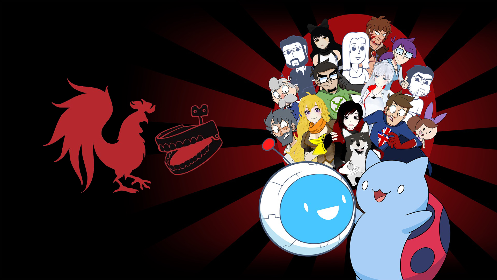 Orf & Catbug With Logo Wallpaper - Rooster Teeth Vinyl Decal , HD Wallpaper & Backgrounds
