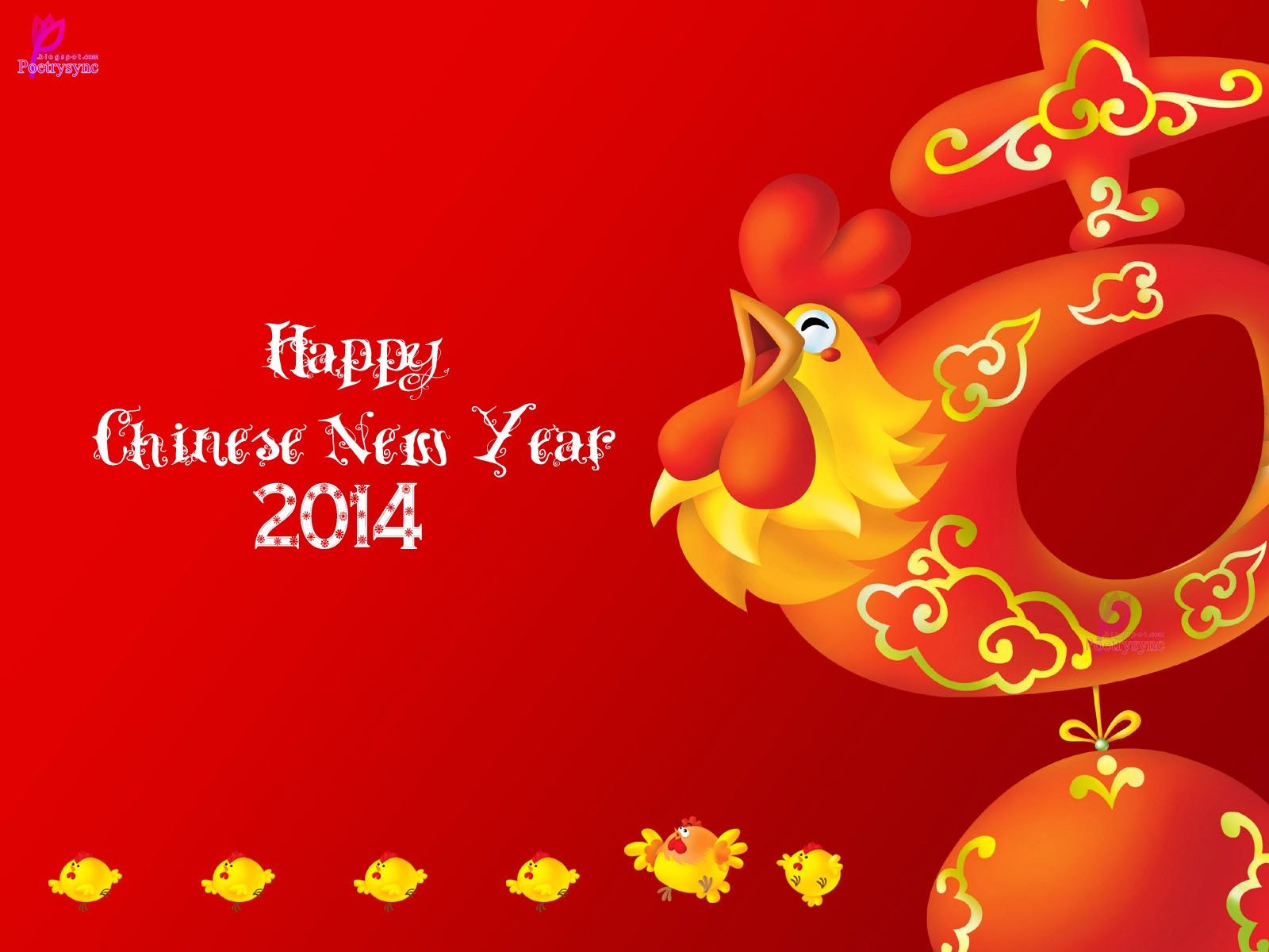 Happy Chinese New Year Happy Lunar New Year 2014 Tet - Gong Xi Fa Cai 2017 Rooster , HD Wallpaper & Backgrounds