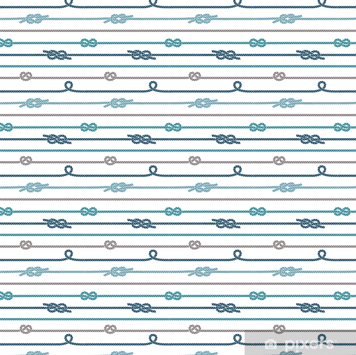 Seamless Marine Pattern, Knots And Rope Vinyl Custom-made - Colorfulness , HD Wallpaper & Backgrounds