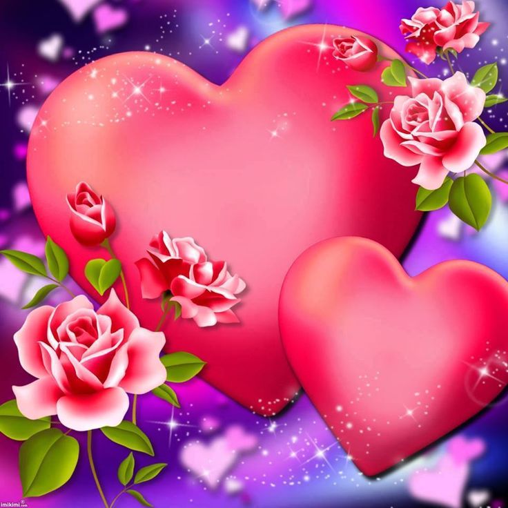 Love Roses And Hearts , HD Wallpaper & Backgrounds