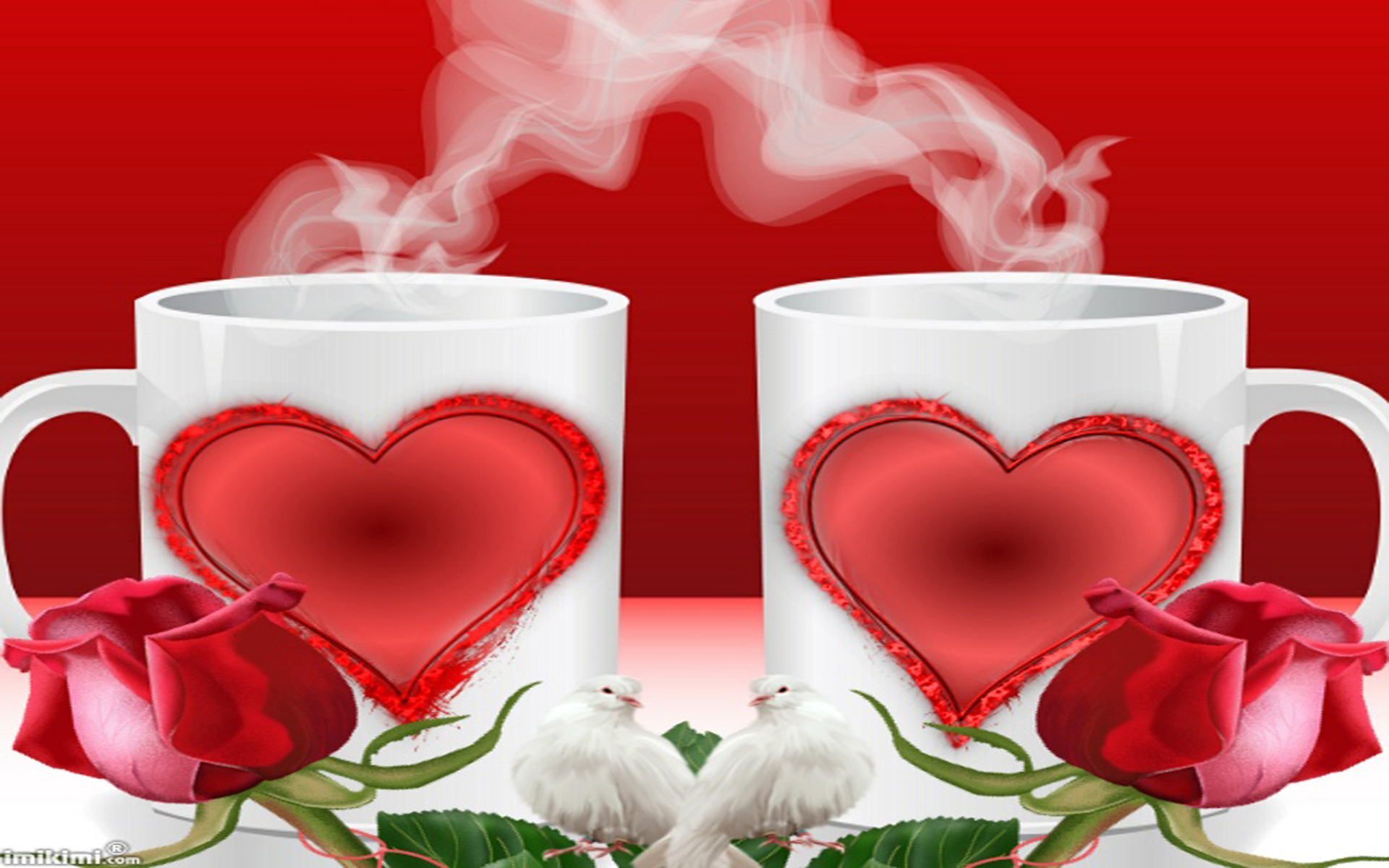 Love Coffee And Rose , HD Wallpaper & Backgrounds