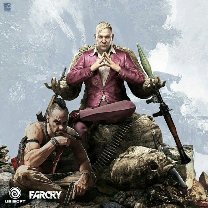 Far Cry 3 And 4 / Pagan Min And Vaas Montenegro - Pagan Vaas Far Cry 4 Fan Art , HD Wallpaper & Backgrounds