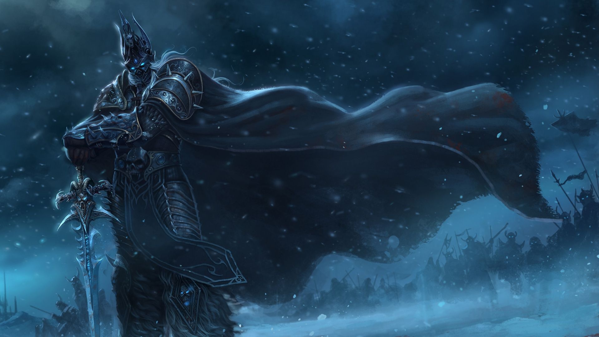Warcraft Lich King Sword Cloak Snow Cold Wallpaper - Lich King , HD Wallpaper & Backgrounds