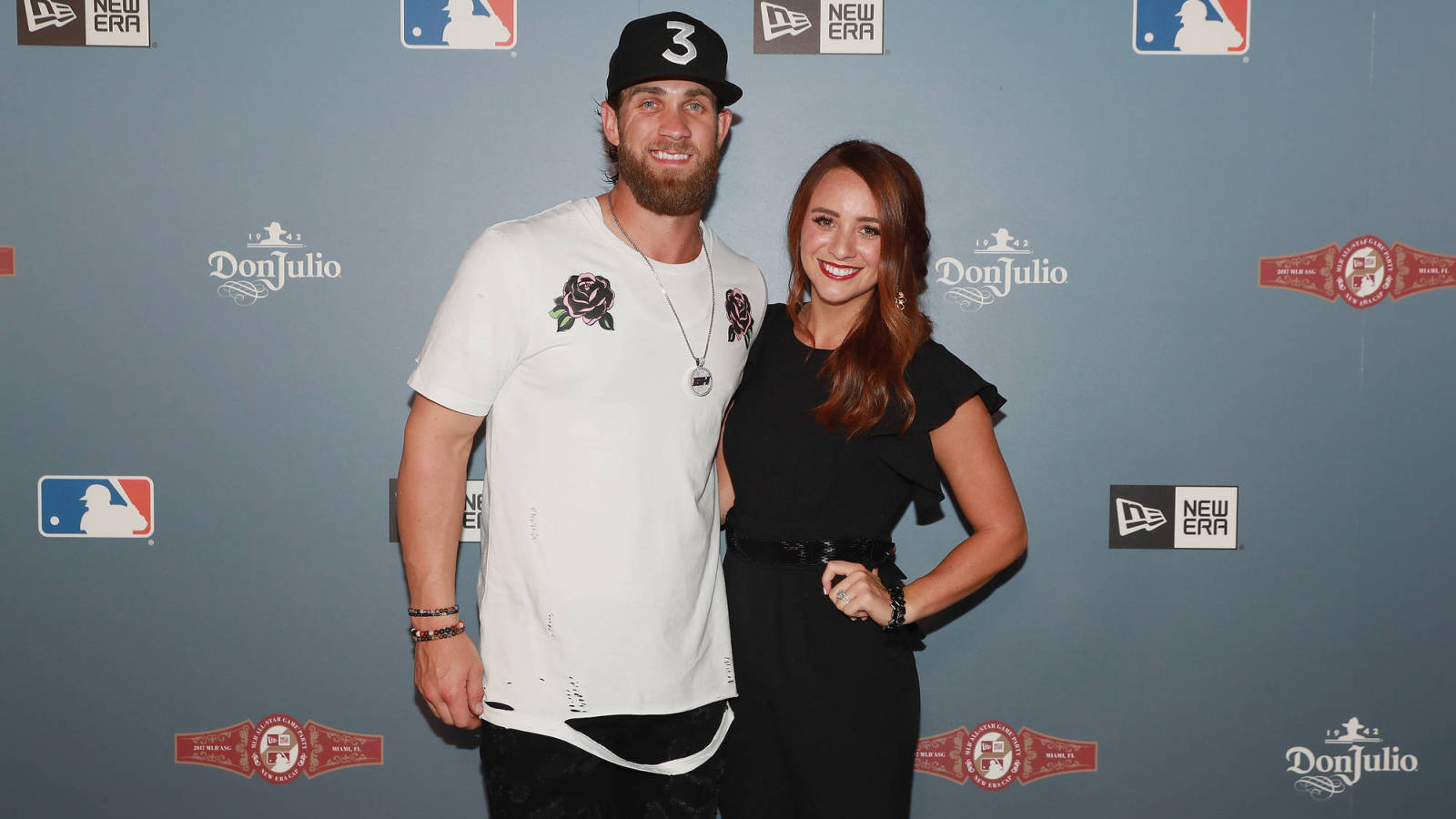 Bryce Harper And Kayla Harper Attend The New Era Cap - Kris Bryant Bryce Harper Wife , HD Wallpaper & Backgrounds