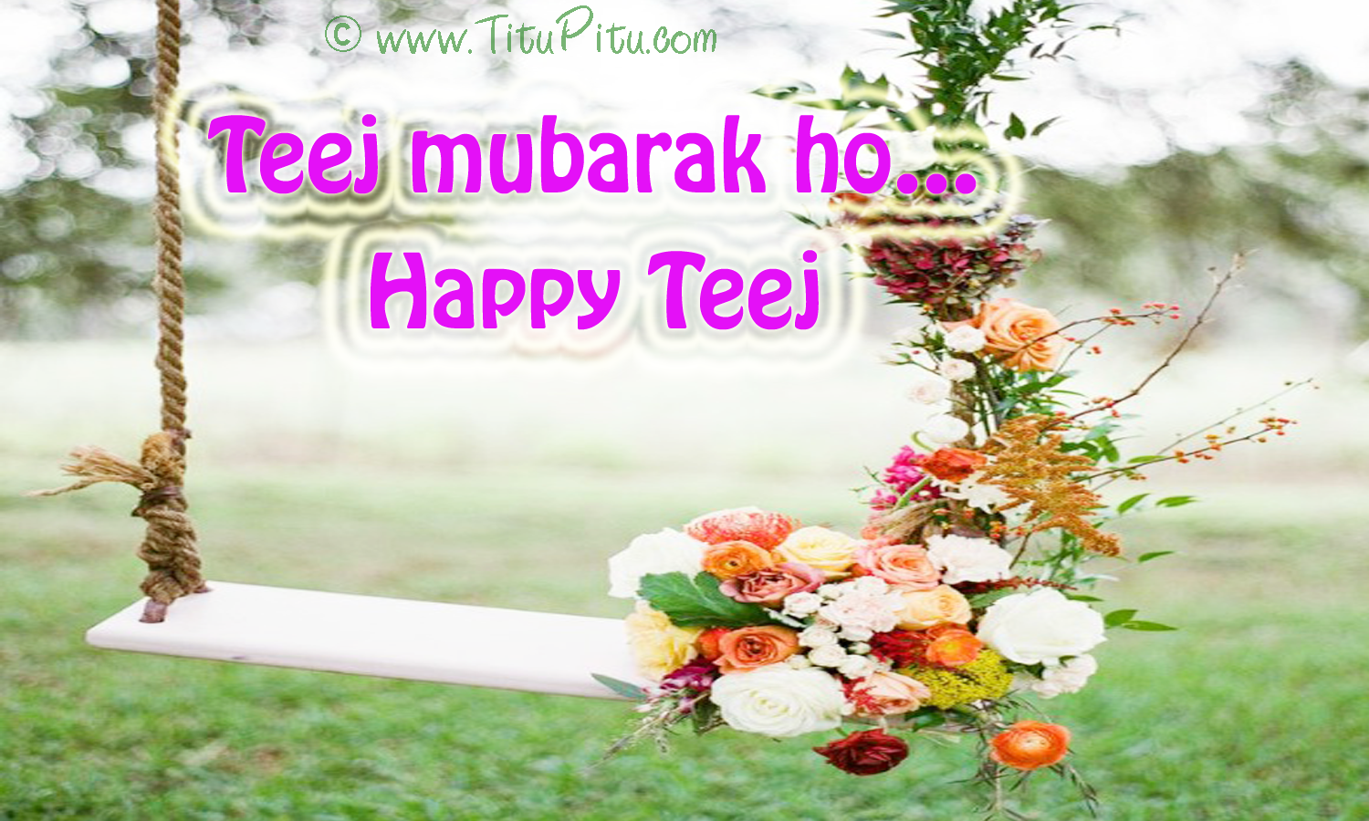 Teej Wallpapers With Wishes - Happy Teej My Love , HD Wallpaper & Backgrounds