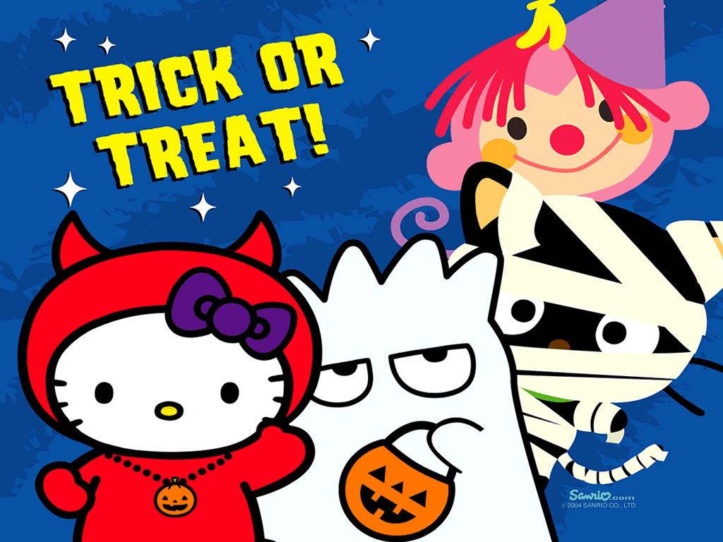 Trick Or Treat Hello Kitty Halloween Wallpaper - Kawaii Halloween Hello Kitty , HD Wallpaper & Backgrounds