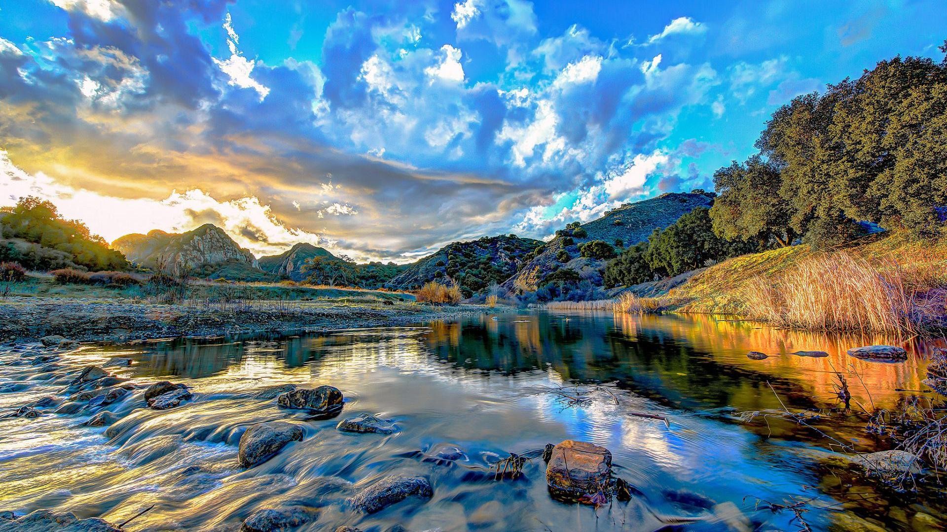 Beautiful River In Malibu Canyon Hdr Hd Desktop Background - Nikon 14 24mm Sample , HD Wallpaper & Backgrounds