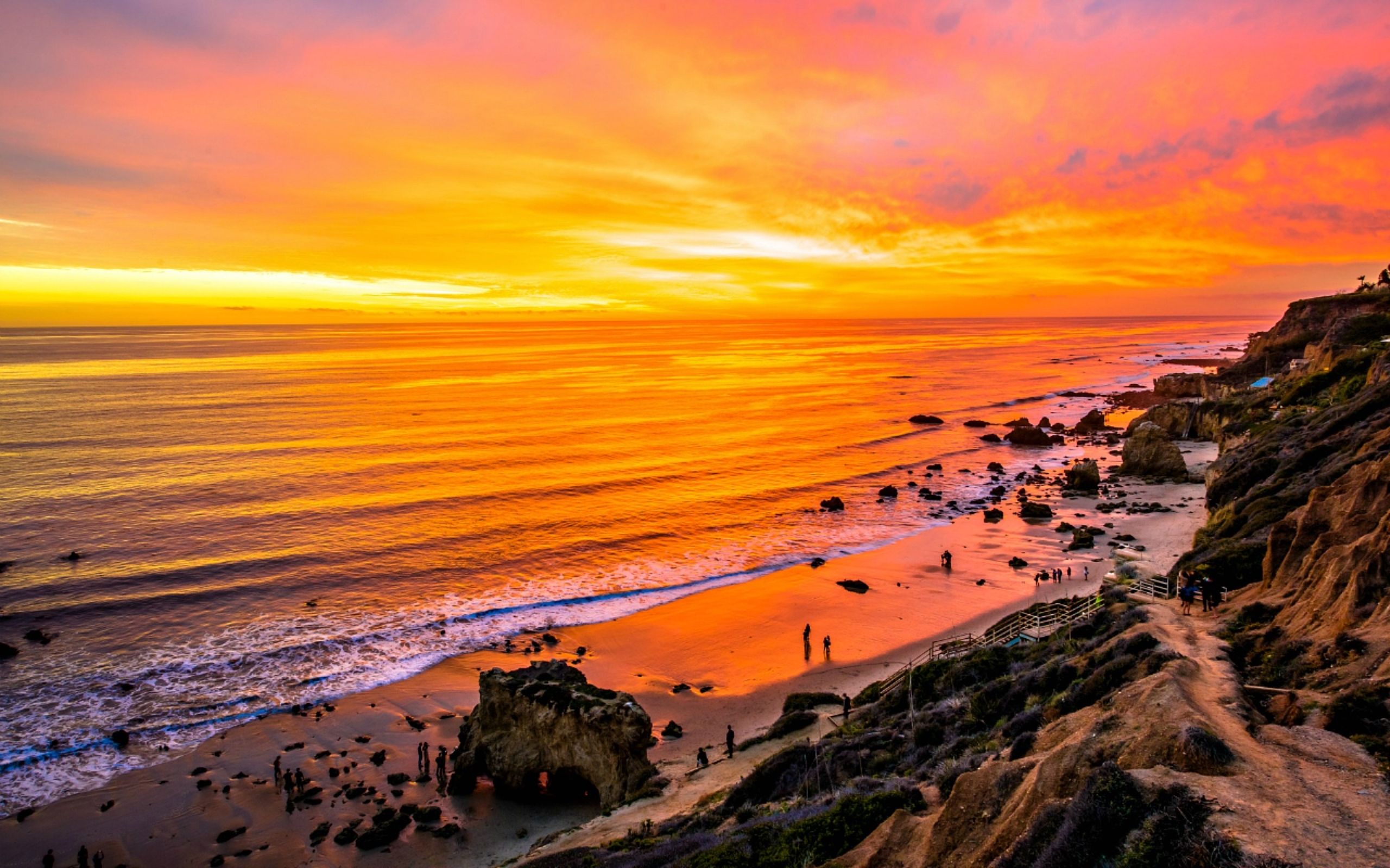 Sunset Malibu Beach California , HD Wallpaper & Backgrounds