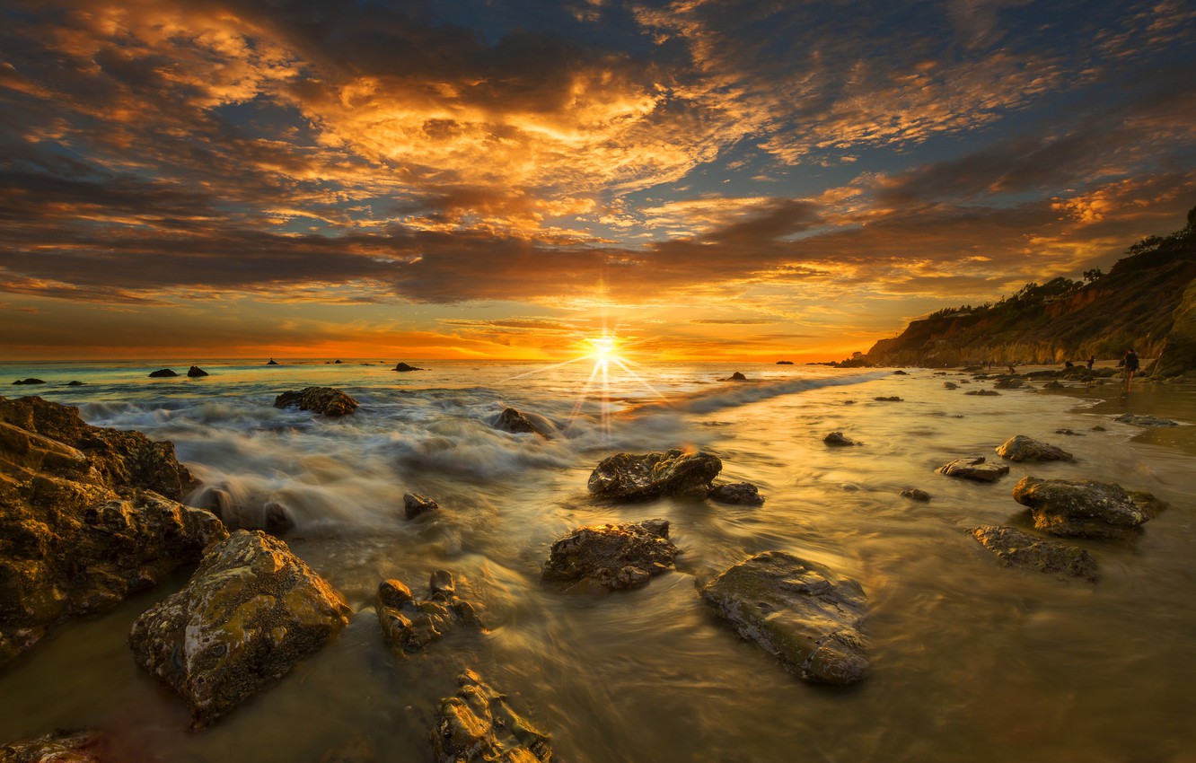 Photo Wallpaper Beach, Sunset, Ca, Usa, Malibu - Windows 10 Wallpaper Free , HD Wallpaper & Backgrounds