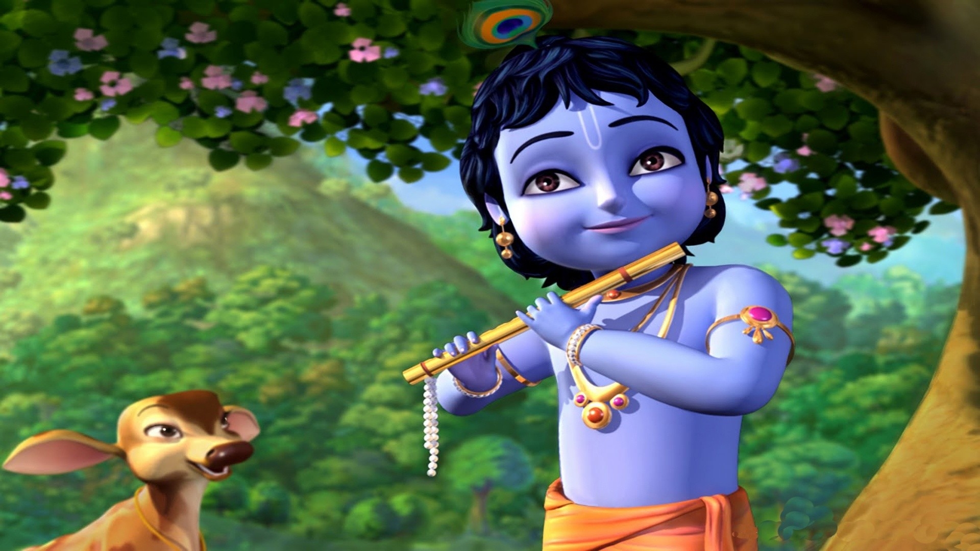 Lord Krishna Cartoon High Definition Wallpapers - Little Krishna , HD Wallpaper & Backgrounds