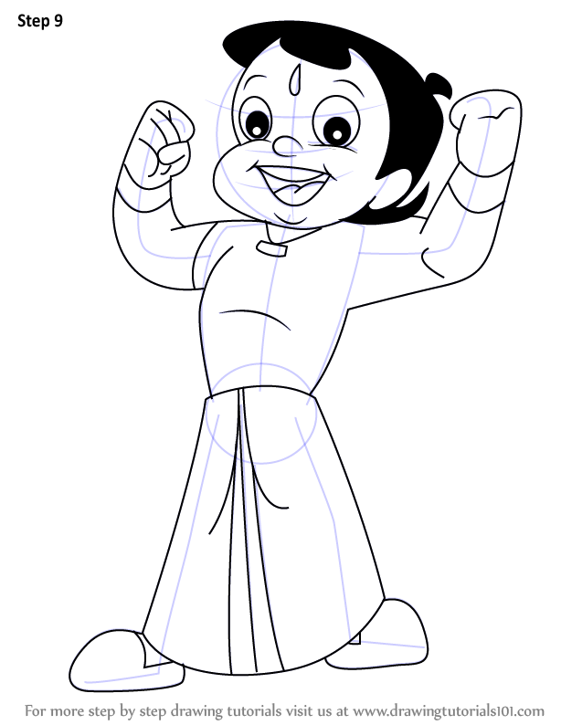 Learn How To Draw Bheem From Chhota Bheem Step By - Cartoon Character With Name , HD Wallpaper & Backgrounds