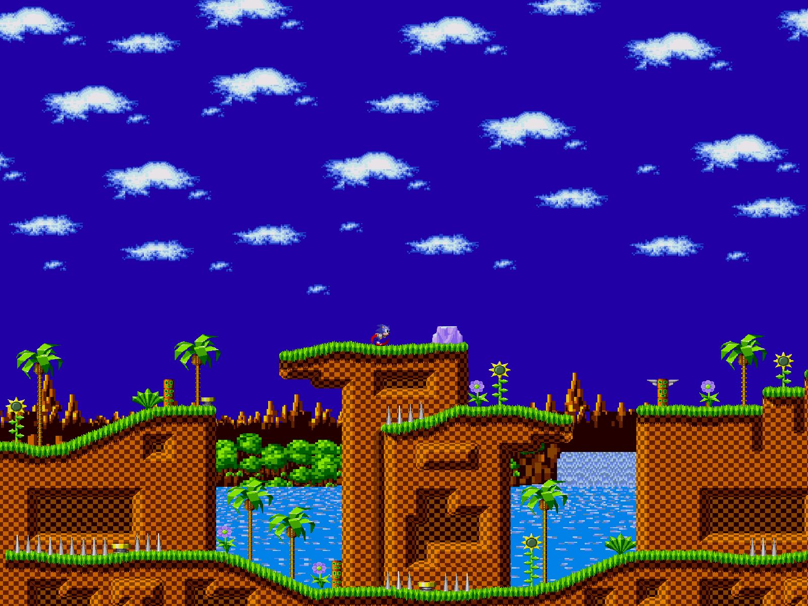 Green - Sonic Green Hill Zone Background , HD Wallpaper & Backgrounds