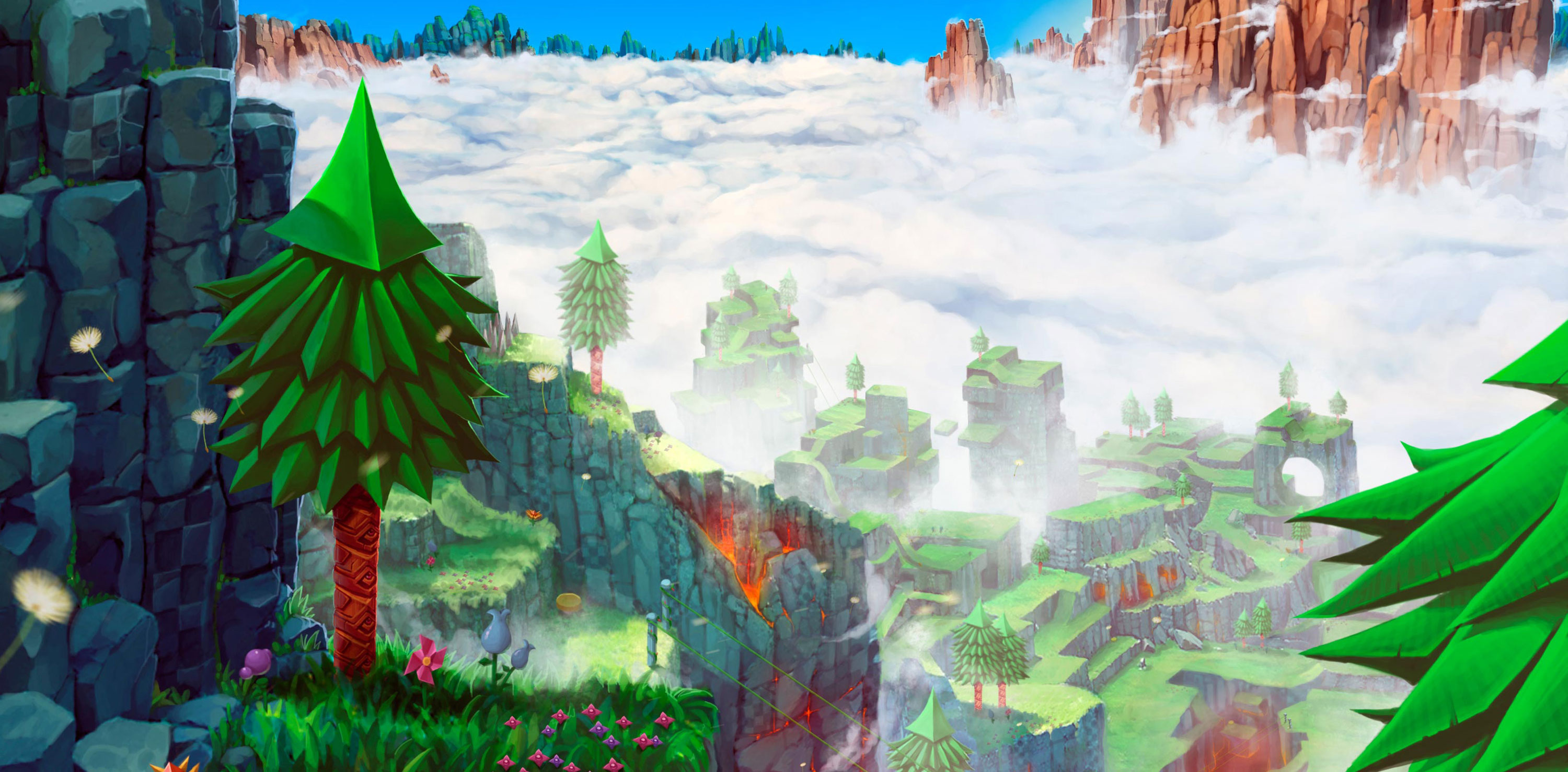 Hilltop Zone - Green Hill Zone 16 Bit , HD Wallpaper & Backgrounds