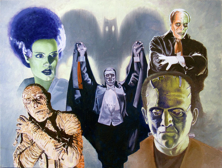 Universal Monsters - Universal Monsters Painting , HD Wallpaper & Backgrounds
