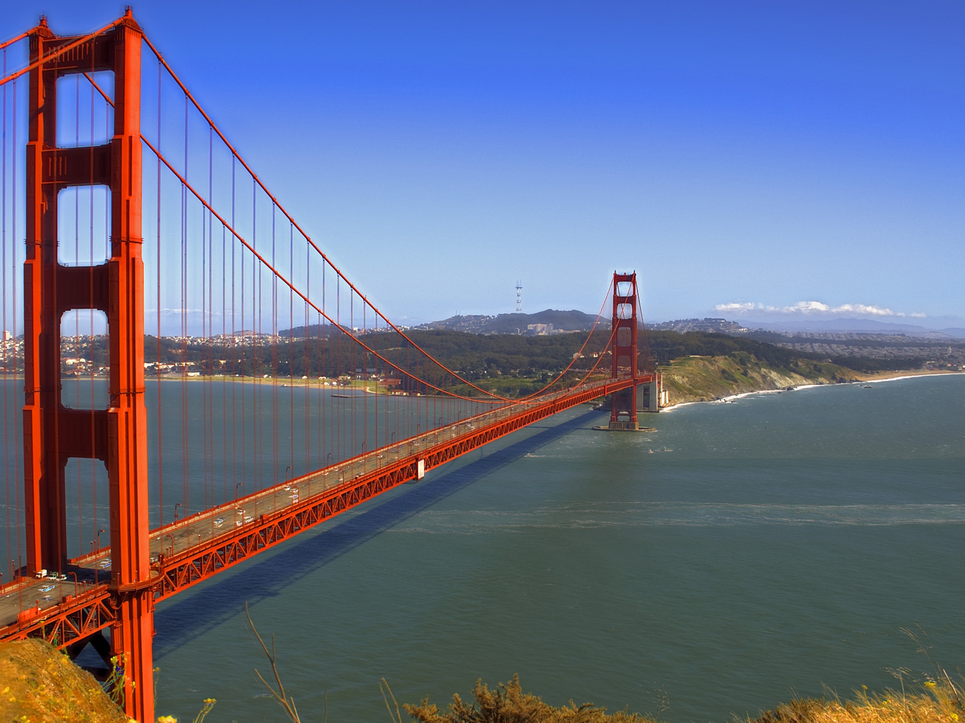 Golden Gate Bridge Hdr Wallpaper - Golden Gate Bridge , HD Wallpaper & Backgrounds