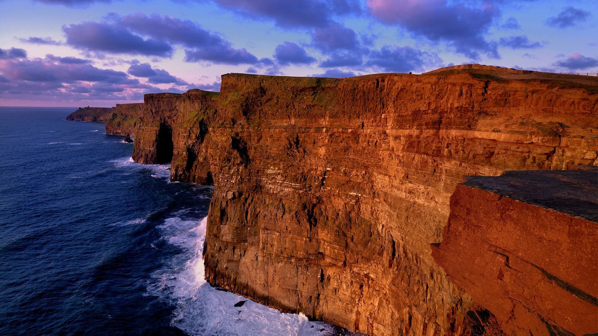 Orange Cliffs Wallpaper - Ireland Cliffs Of Moher , HD Wallpaper & Backgrounds