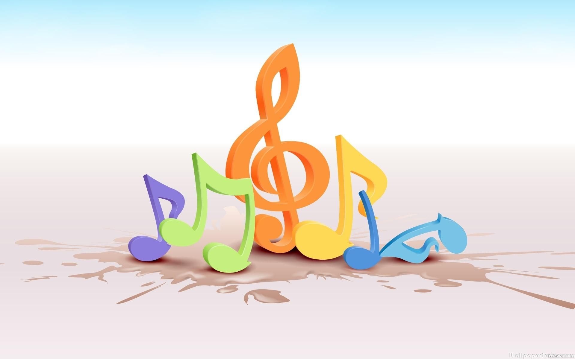 Hd 3d Colorful Treble Clef Music Notes Desktop Wallpaper - 3d Colorful Music Notes , HD Wallpaper & Backgrounds