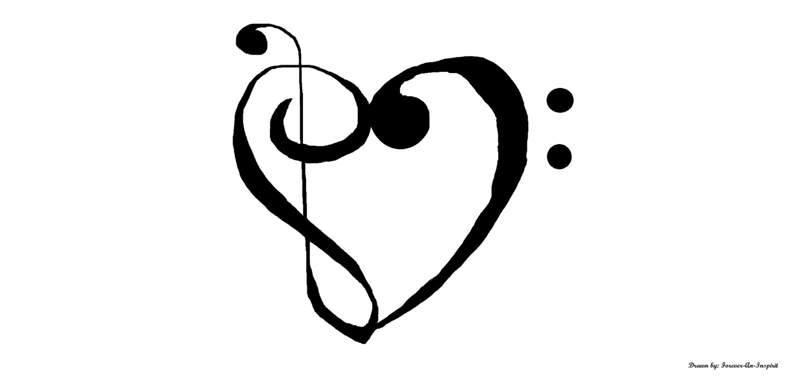 Treble Clef Bass Clef Heart Clipart - Treble And Bass Clef Heart Png , HD Wallpaper & Backgrounds
