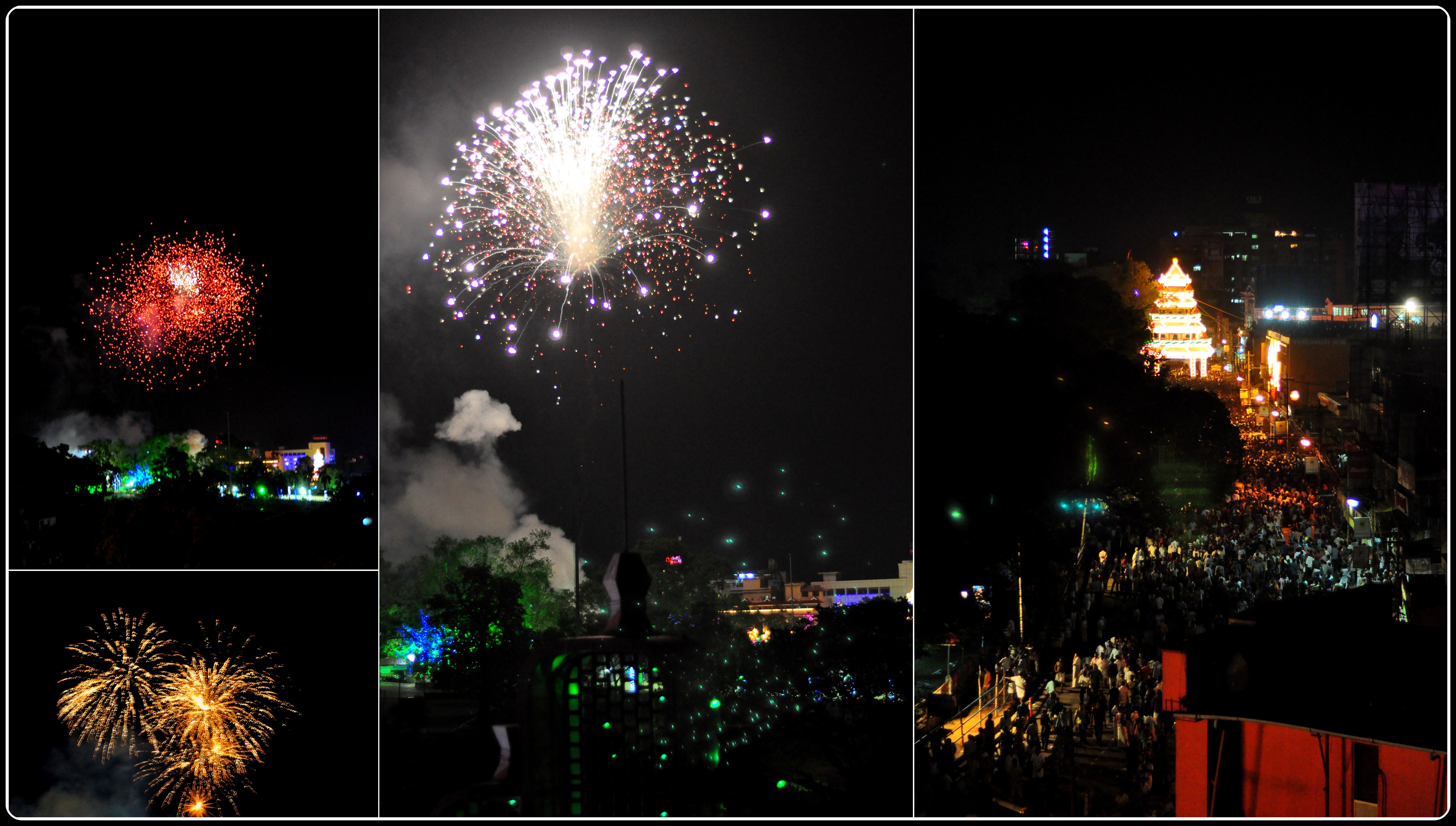 Sky Over Thrissur Lit Up With The Fireworks - Fire Works In Thrissur Pooram , HD Wallpaper & Backgrounds
