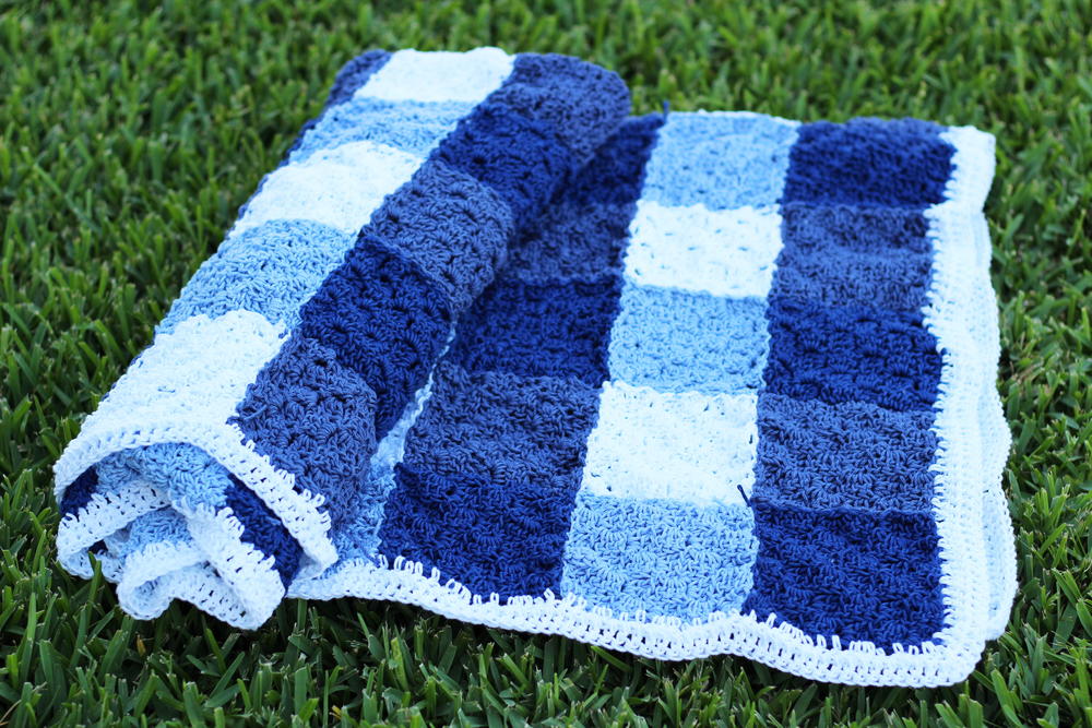 Crochet Gingham Picnic Blanket Afghan Checkered Picnic - Crochet Gingham Blanket Patterns , HD Wallpaper & Backgrounds