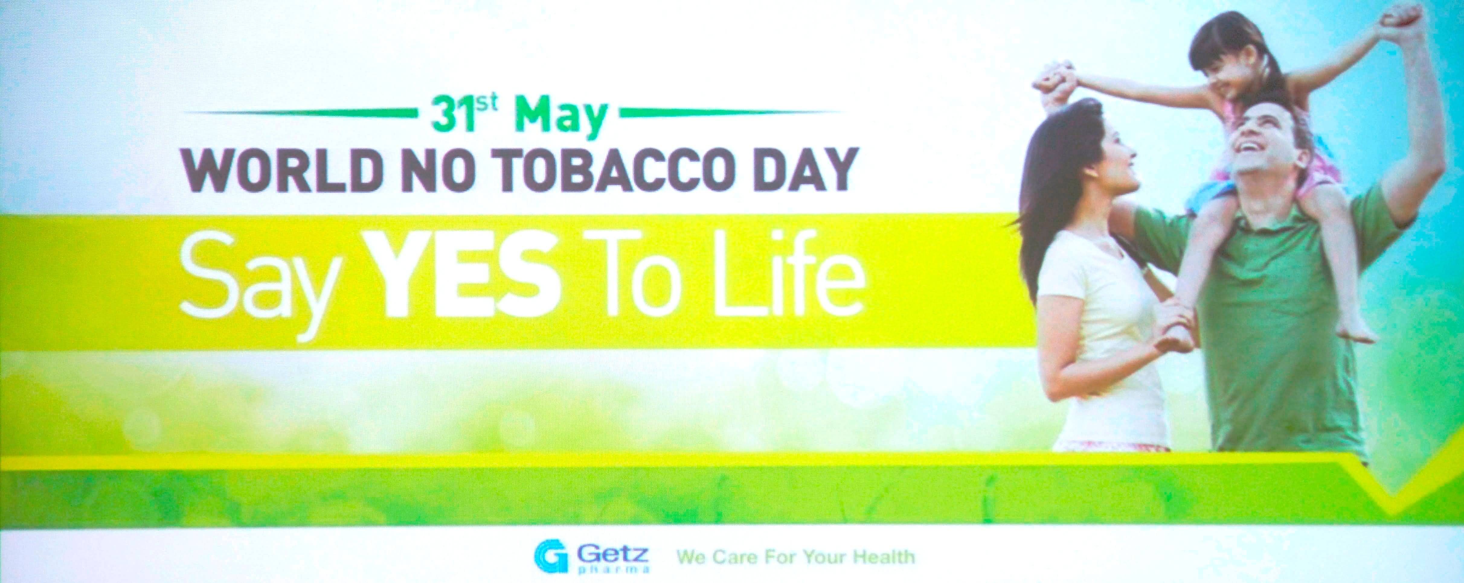 31st May World No Tobacco Day Say Yes To Life - World Anti Tobacco Day 2017 , HD Wallpaper & Backgrounds