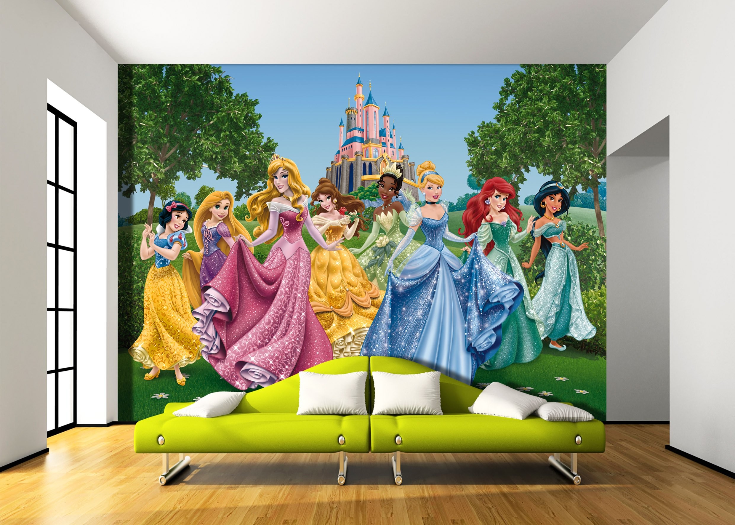 Disney Wallpaper Murals Amazon Co Uk Avec 91dmgo3ou9l - Princesas Disney En El Castillo , HD Wallpaper & Backgrounds