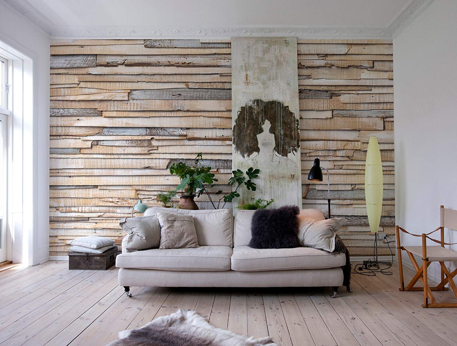Komar 8 920 8 920 Whitewashed Wood Wall Mural - Декор Стены За Диваном , HD Wallpaper & Backgrounds
