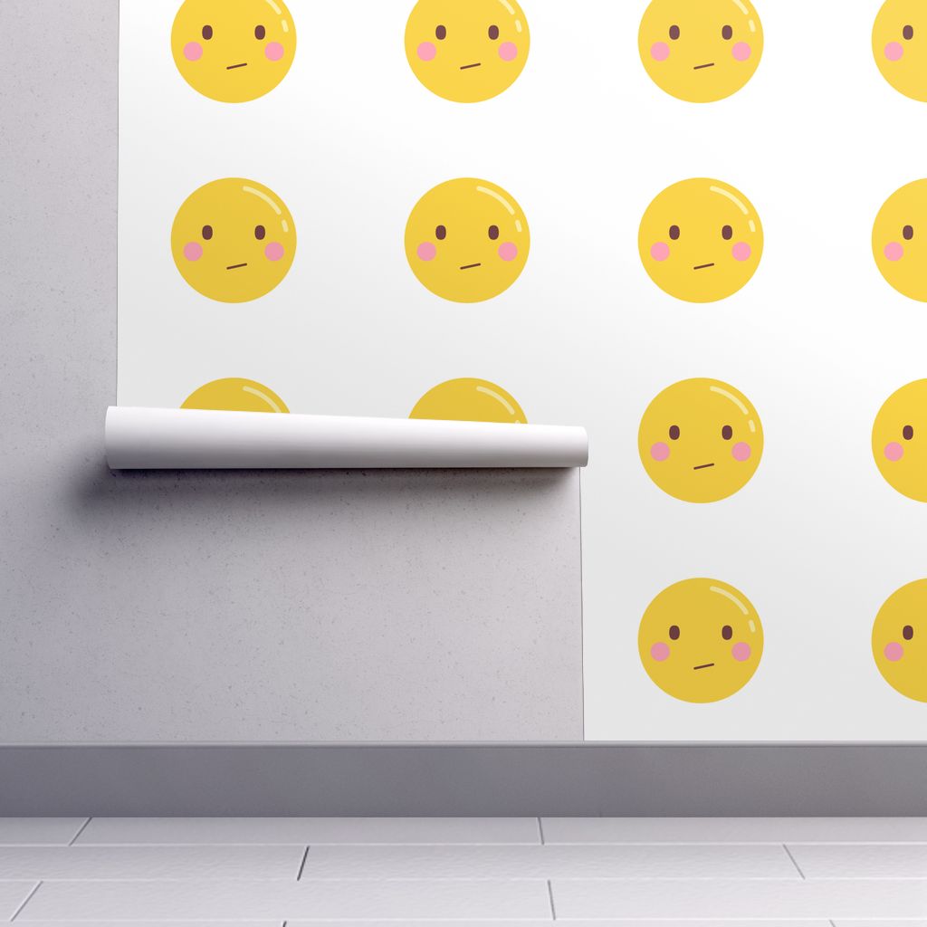 Isobar Durable Wallpaper Featuring Cheeky Emoji Faces - Spoonflower , HD Wallpaper & Backgrounds