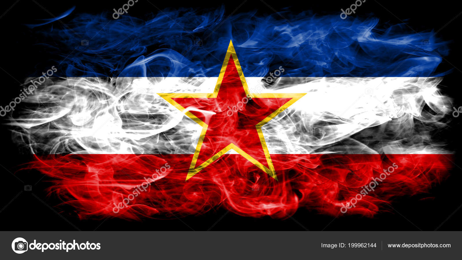 Yugoslavia Smoke Flag Black Background Stock Photo - Flag , HD Wallpaper & Backgrounds
