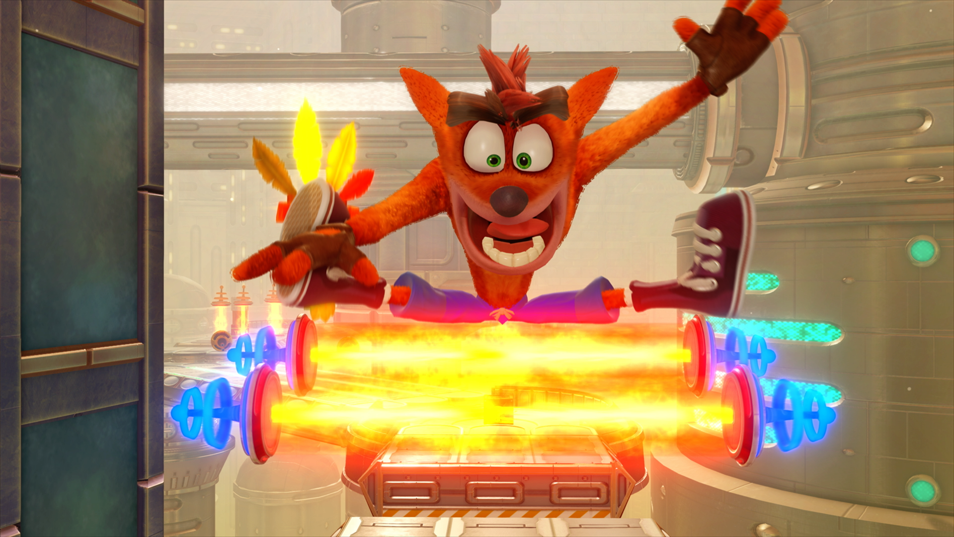 Crash Bandicoot Does A Split In The Air As He Jumps - Crash Bandicoot Future Tense , HD Wallpaper & Backgrounds