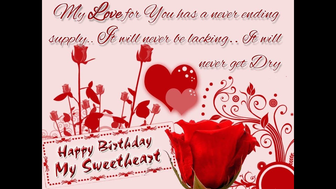 Happy Birthday Sweetheart Wishes,whatsapp Video Message - Happy Bday My Sweetheart , HD Wallpaper & Backgrounds