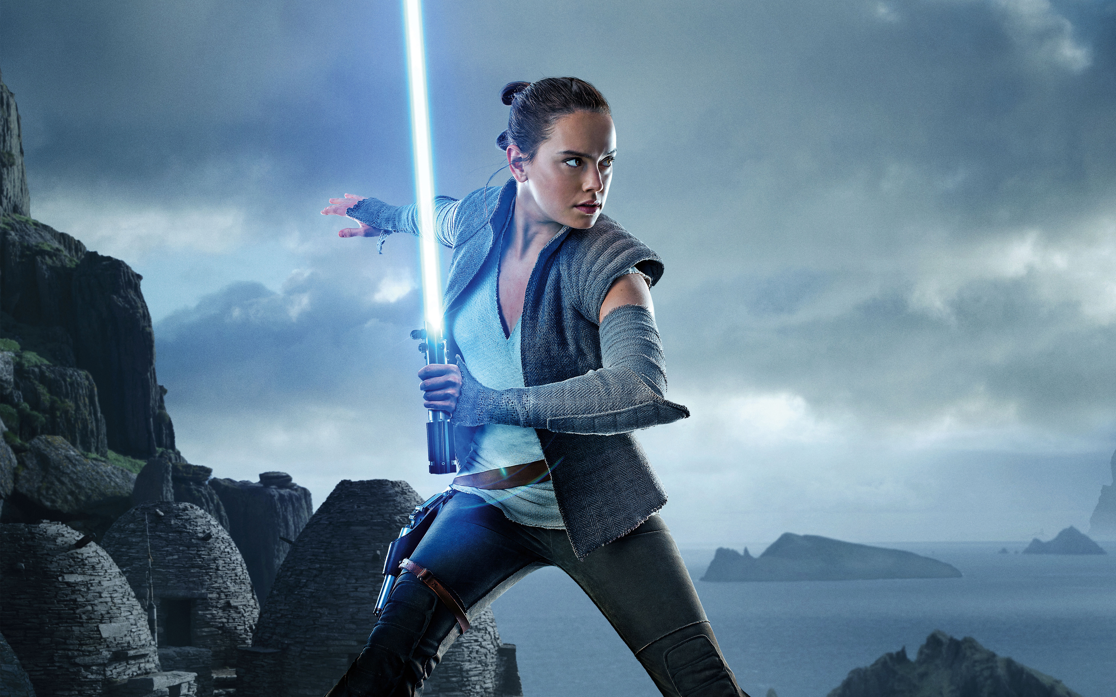 Rey Star Wars - Star Wars Rey Fighting , HD Wallpaper & Backgrounds