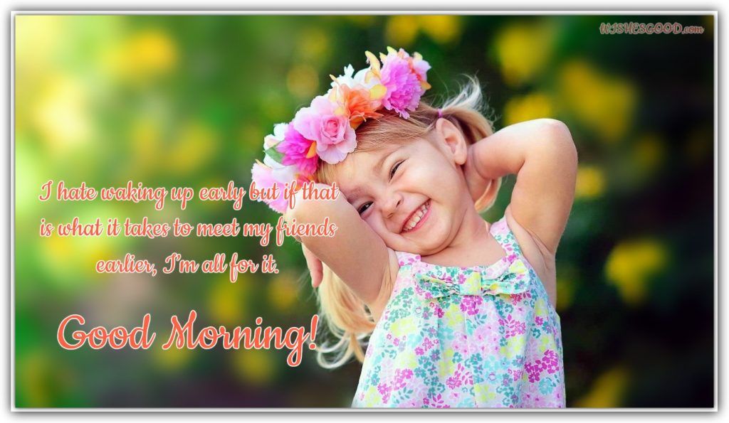 Good Morning Wishes With Smile Flower Hair Band, Boys - Good Morning Little Girl , HD Wallpaper & Backgrounds
