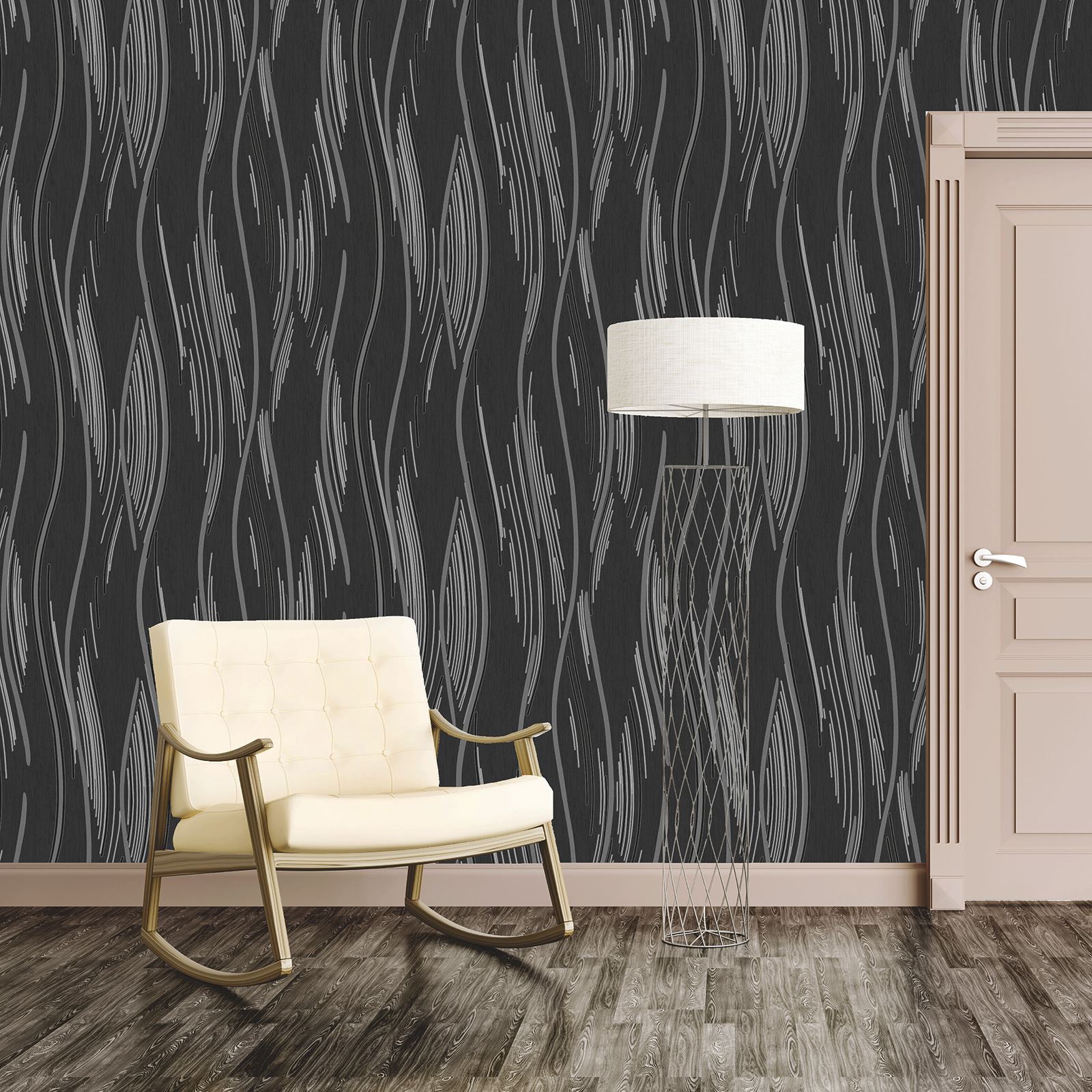 Love Your Walls Shimmer Wave Wallpaper Glitter Metallic - Papier Peint Moderne Rouge Argent , HD Wallpaper & Backgrounds