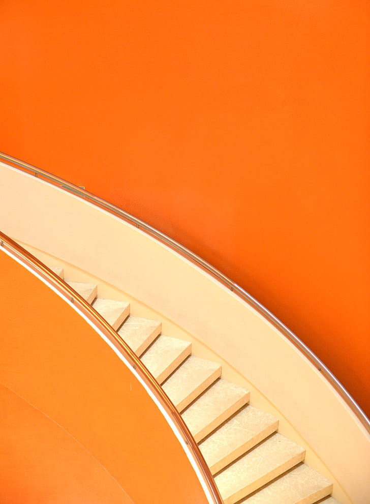 Beige And Orange Curved Stairs Illustration, Staircase, - Samsung S10wallpaper For Mobile , HD Wallpaper & Backgrounds