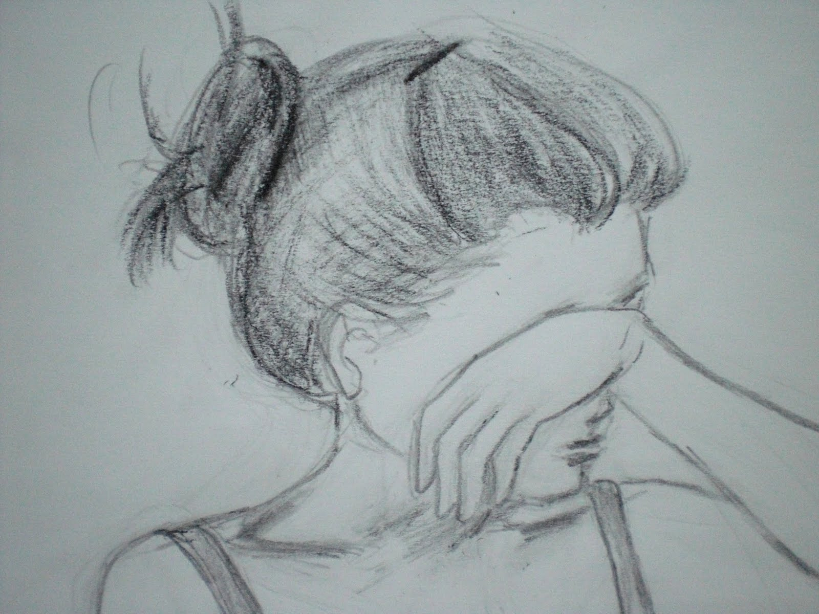 Sad Girl Sketch Wallpaper Sad Girl Sketch Wallpaper - Broken Heart Sad Pic Girl , HD Wallpaper & Backgrounds