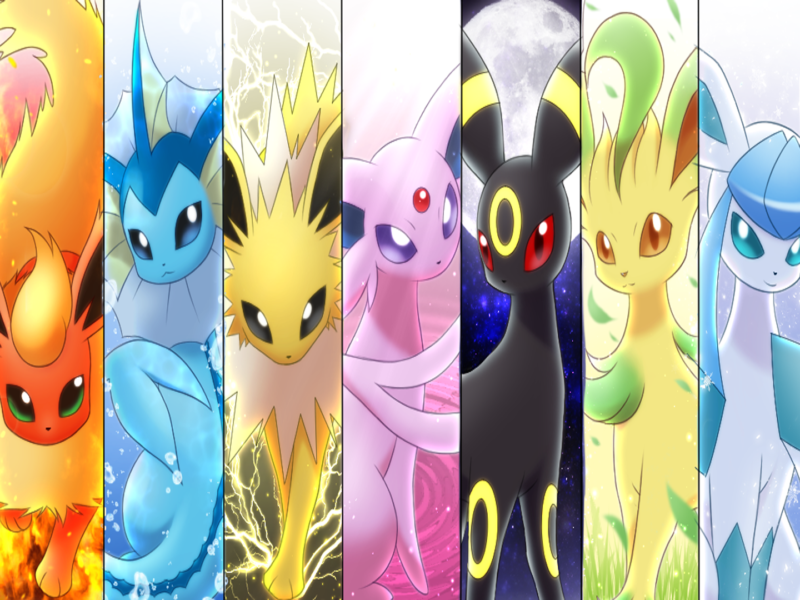 Pokemon Eeveelution Wallpaper Side By Side - Pokemon Eeveelution , HD Wallpaper & Backgrounds