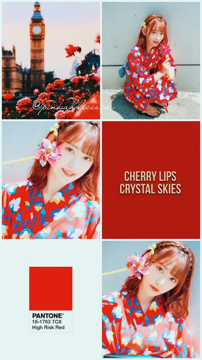 Miyawaki Sakura Red Theme Wallpaper 💓 You Are Free - Collage , HD Wallpaper & Backgrounds