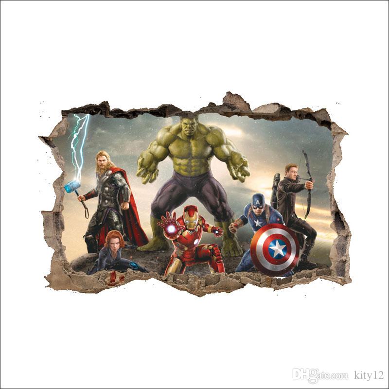 The Avengers Super Heroes Wallpaper Kids Boy Cartoon - Vinilo Los Vengadores Pared , HD Wallpaper & Backgrounds