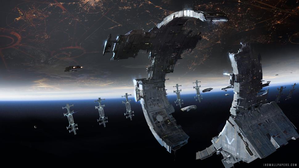 Dreadnought Space Station Wallpaper - Large Space Station Concept Art , HD Wallpaper & Backgrounds