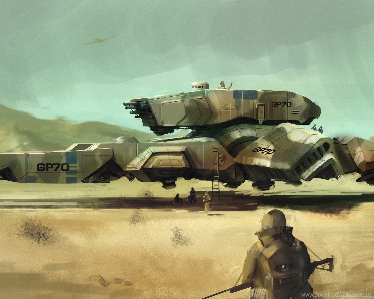 Download Standart - Military Sci Fi Art , HD Wallpaper & Backgrounds