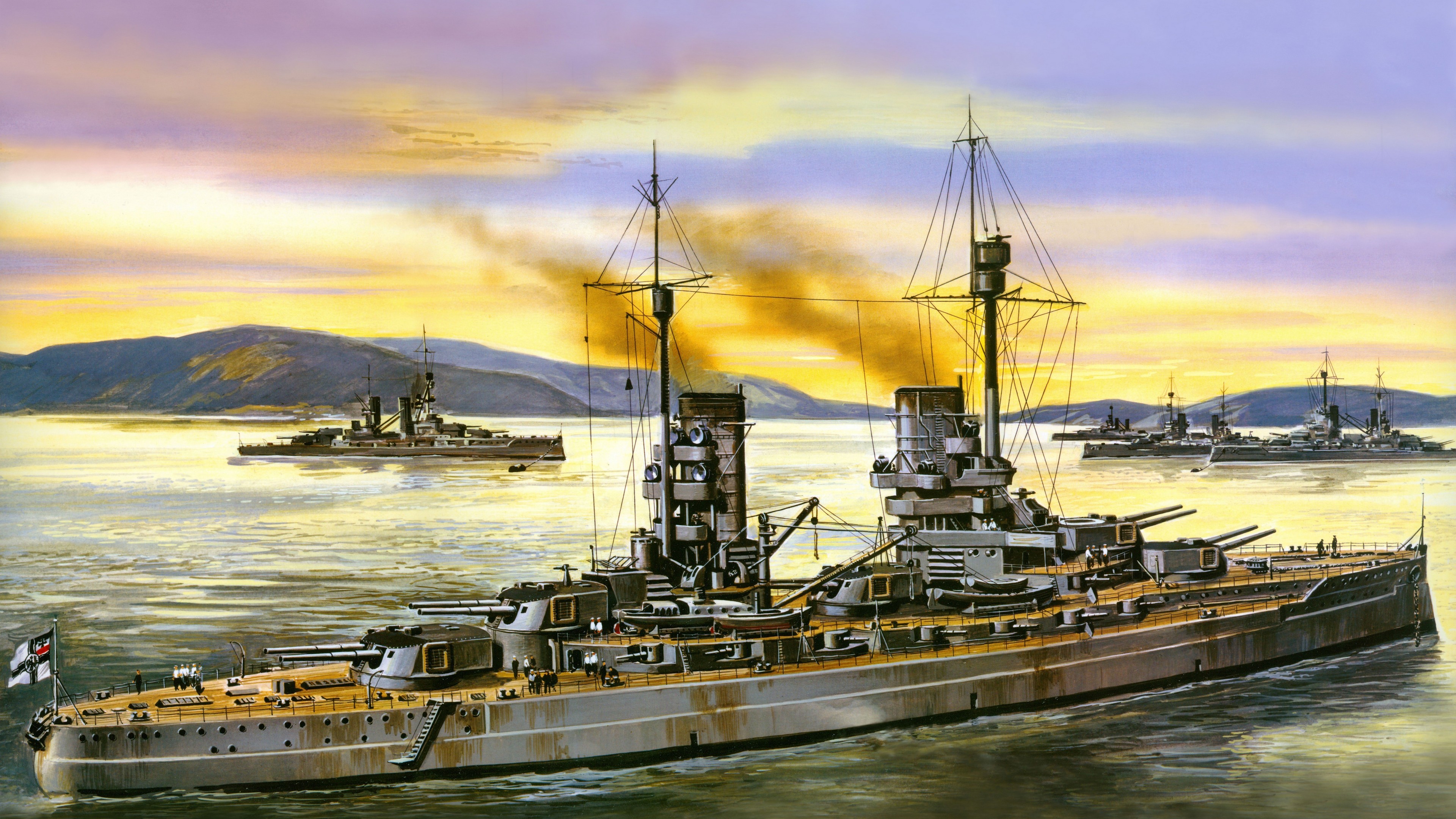 German Navy Battleship - First World War Battleships , HD Wallpaper & Backgrounds