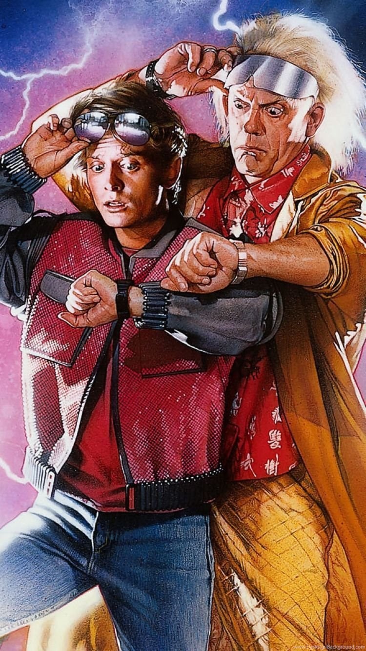 Iphone 6 Back To The Future Wallpapers Hd, Desktop - Back To The Future Doc And Marty , HD Wallpaper & Backgrounds