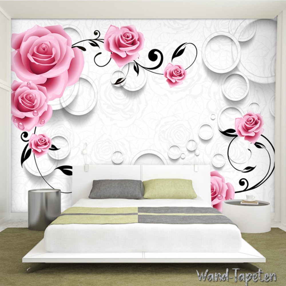 Fleece Photo Wall Paper Wallpaper Wall Picture 3d Rosen - 3d Wallpapers In Bedroom , HD Wallpaper & Backgrounds