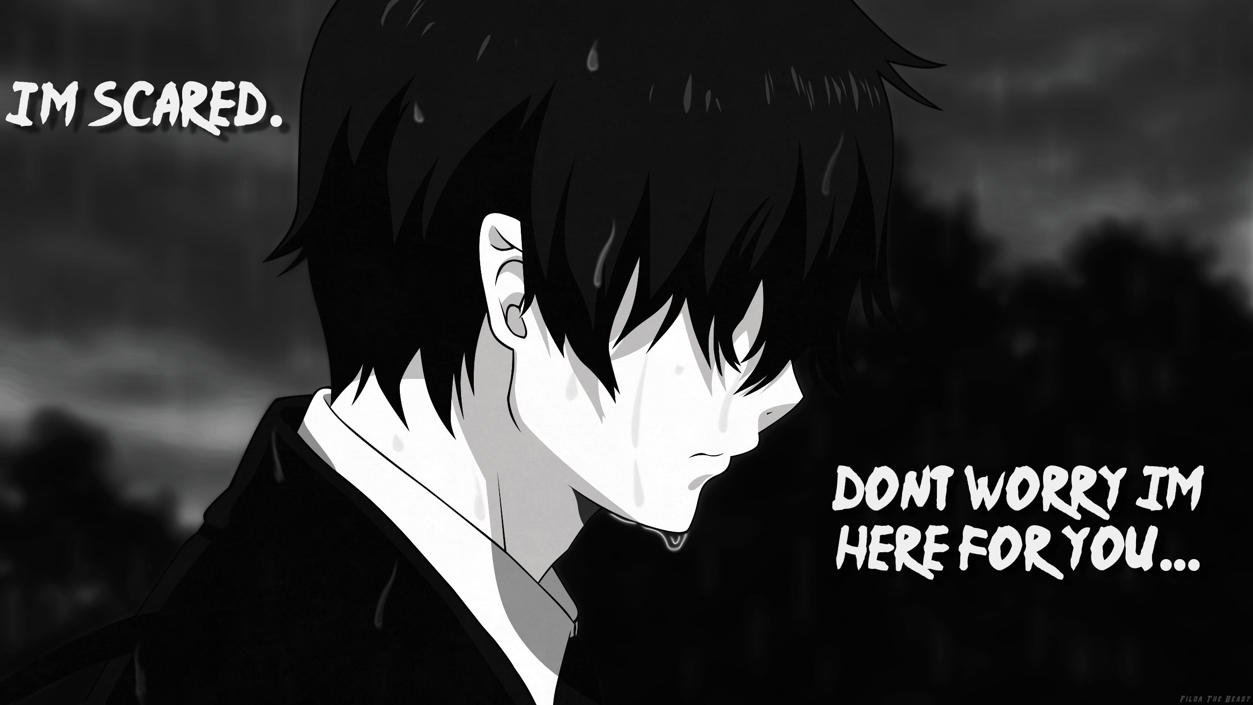 Sad Anime Wallpaper With Quote - Sad Anime Facebook Cover , HD Wallpaper & Backgrounds