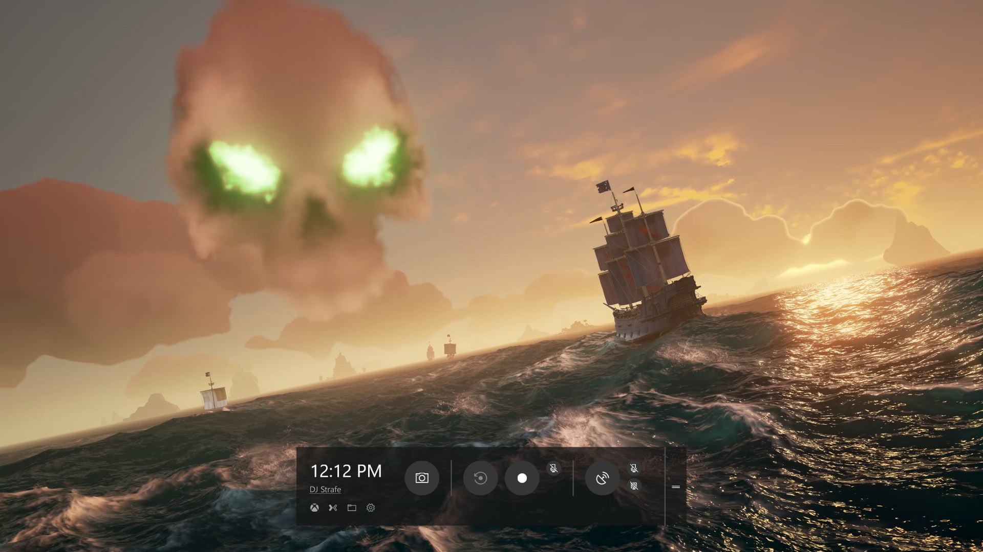 Game Bar In Windows 10 Shown With The Dark Theme - Sea Of Thieves Skull Cloud , HD Wallpaper & Backgrounds