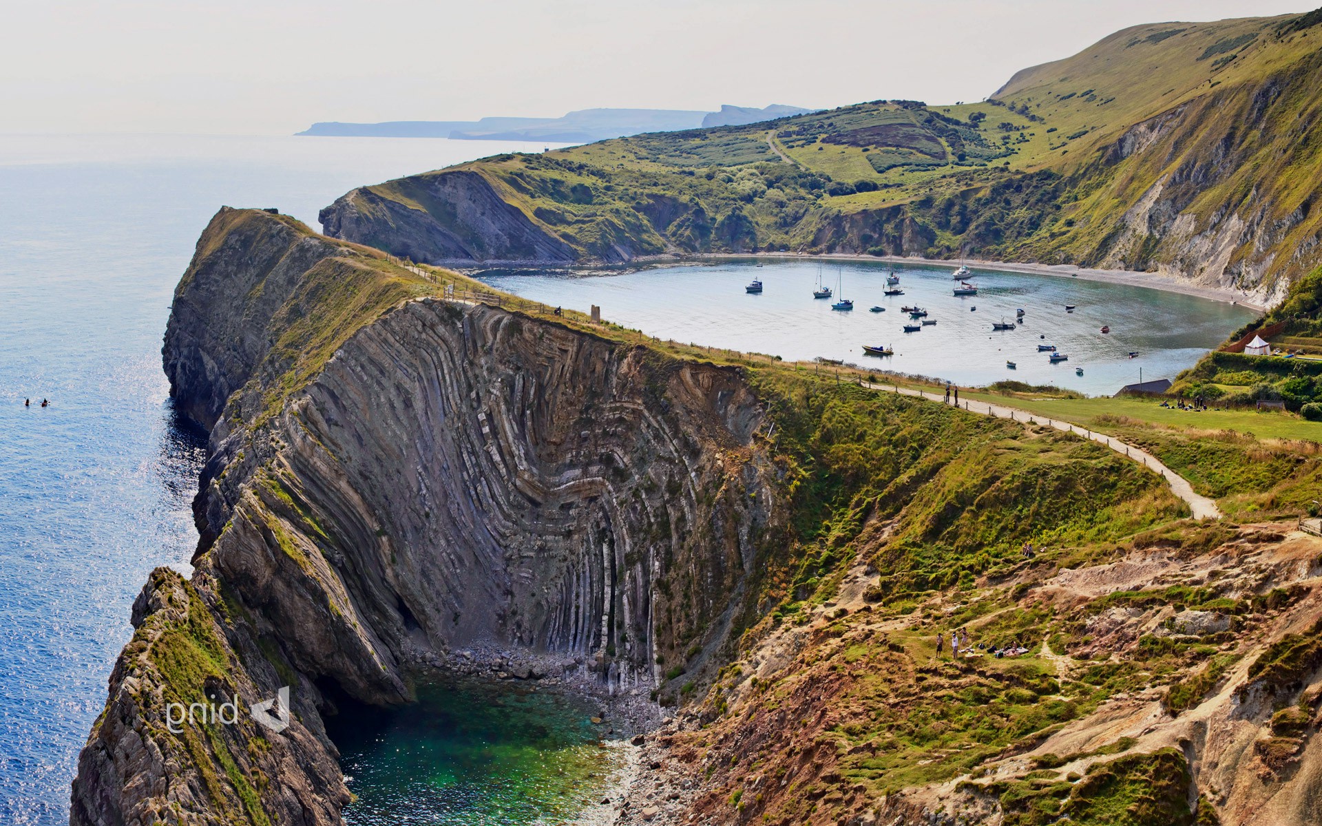 Nature, Landscape, Cliff, Lake, Boat, Coast, Coves, - England Nature Wallpaper Hd , HD Wallpaper & Backgrounds