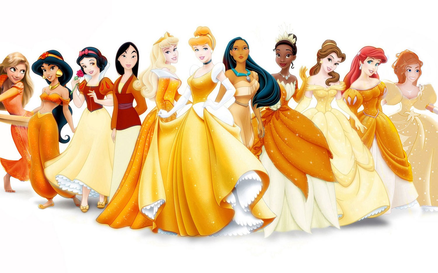 Disney Princess Live Wallpaper - Disney Princesses In Different Dresses , HD Wallpaper & Backgrounds