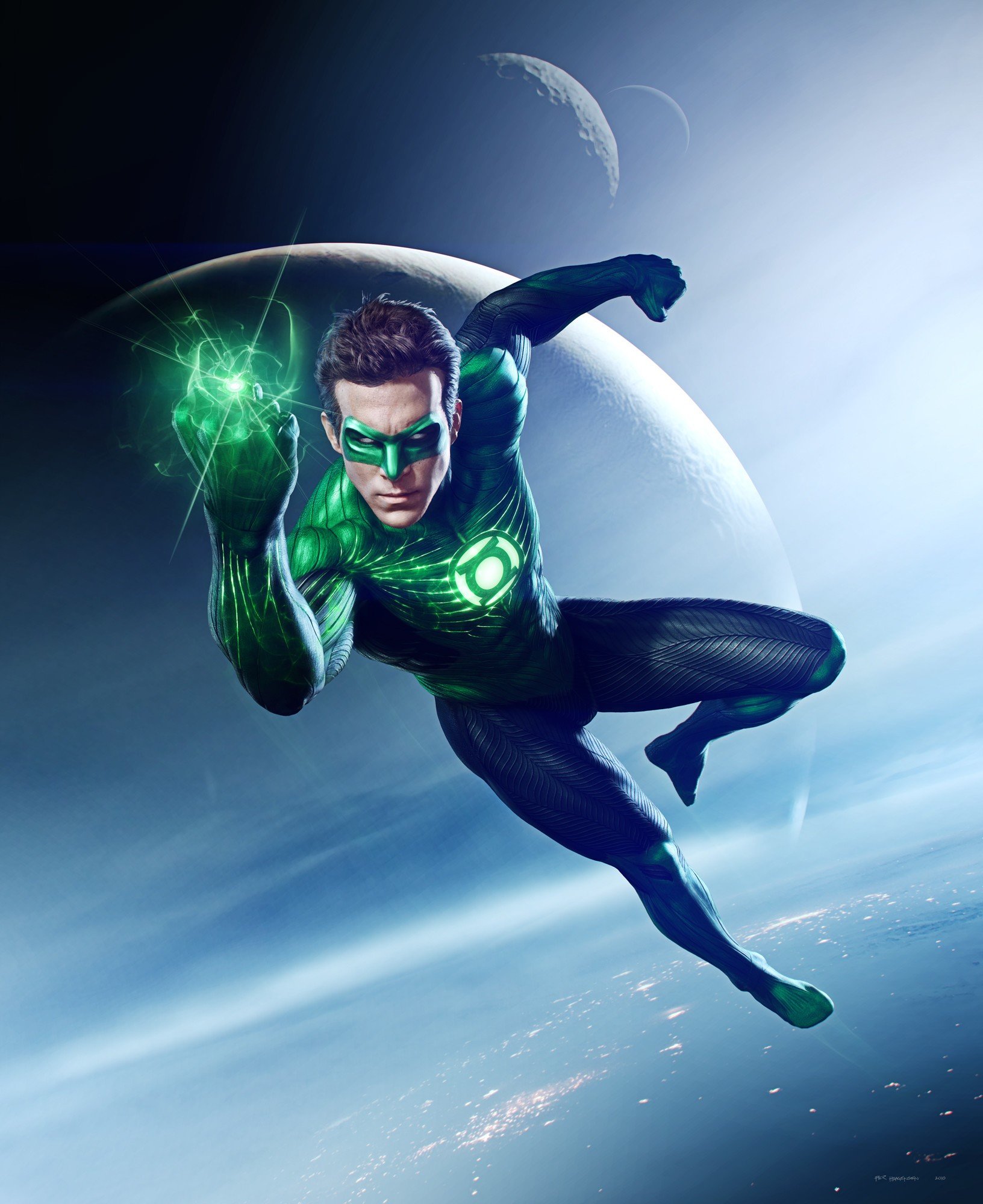 Green Lantern, 3d, Superhero, Mask, Costumes, Flying, - Green Lantern Hal Jordan 2011 , HD Wallpaper & Backgrounds