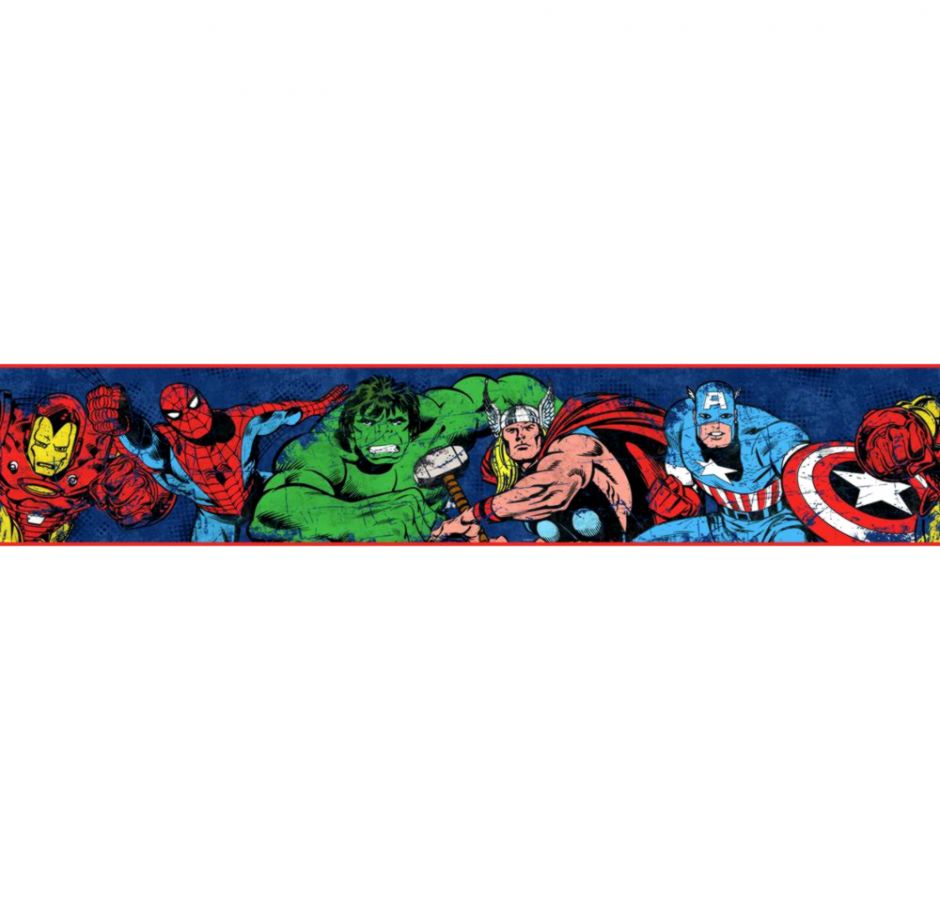 York Wallcoverings Disney Kids Iii Marvel Avengers - Marvel Avengers Border , HD Wallpaper & Backgrounds